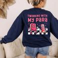 Twinning With My Para Teacher Matching Paraprofessional 70s For Men Women Women's Sweatshirt Back Print Navy Twinning With My Para Teacher Matching Paraprofessional 70s For Men Women Women's Sweatshirt Back Print Navy