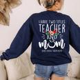 I Have Two Titles Teacher And Mom And I Rock Them Both Women's Sweatshirt Back Print Navy