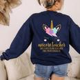 Unicorn Teacher Shirt For Women School Teacher Women's Sweatshirt Back Print Navy Unicorn Teacher Shirt For Women School Teacher Women's Sweatshirt Back Print Navy