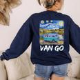 Van Go Retro Vanlife Art Teacher Women's Sweatshirt Back Print Navy Van Go Retro Vanlife Art Teacher Women's Sweatshirt Back Print Navy