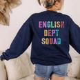 Vintage ENGLISH DEPT SQUAD Back To School Teacher Student Women's Sweatshirt Back Print Navy Vintage ENGLISH DEPT SQUAD Back To School Teacher Student Women's Sweatshirt Back Print Navy