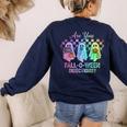 Vintage Are You Fall O Ween Directions Teacher Halloween Women's Sweatshirt Back Print Navy