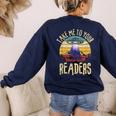 Vintage Take Me To Your Readers English Teacher Alien Space Men Women Women's Sweatshirt Back Print Navy Vintage Take Me To Your Readers English Teacher Alien Space Men Women Women's Sweatshirt Back Print Navy