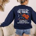 Violin Player Costume For Men Women Violin Teacher Violinist Women's Sweatshirt Back Print Navy