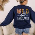 Wild About Kindergarten Teacher Leopard Print Women's Sweatshirt Back Print Navy Wild About Kindergarten Teacher Leopard Print Women's Sweatshirt Back Print Navy