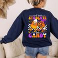 Will Trade Students For Candy Teacher Halloween Women's Sweatshirt Back Print Navy Will Trade Students For Candy Teacher Halloween Women's Sweatshirt Back Print Navy