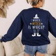 Which Witch Is Which Halloween Grammar Teacher Costume Women's Sweatshirt Back Print Navy Which Witch Is Which Halloween Grammar Teacher Costume Women's Sweatshirt Back Print Navy