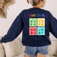 What Zone Are You In How Are You Feeling Teacher Women's Sweatshirt Back Print Navy What Zone Are You In How Are You Feeling Teacher Women's Sweatshirt Back Print Navy