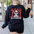 100 Days Smarter 101st Day School Dalmatian Dog Teacher Kids Women's Sweatshirt Back Print Black
