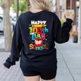 100th Day Of School Teachers Kids Child Happy 100 Days Women's Sweatshirt Back Print Black 100th Day Of School Teachers Kids Child Happy 100 Days Women's Sweatshirt Back Print Black