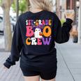 1st Grade Boo Crew Halloween First Grade Halloween Teacher Women's Sweatshirt Back Print Black 1st Grade Boo Crew Halloween First Grade Halloween Teacher Women's Sweatshirt Back Print Black