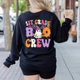 1st Grade Boo Crew Spooky First Grade Halloween Teacher Women's Sweatshirt Back Print Black