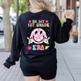 In My 1st Grade Era Smile Face Back To School Teacher Kid Women's Sweatshirt Back Print Black