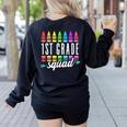 1st Grade Squad Back To School First Grade Teacher Boy Girl Women's Sweatshirt Back Print Black 1st Grade Squad Back To School First Grade Teacher Boy Girl Women's Sweatshirt Back Print Black
