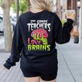 3rd Grade Teachers Love Brains Zombie Teacher Halloween Women's Sweatshirt Back Print Black 3rd Grade Teachers Love Brains Zombie Teacher Halloween Women's Sweatshirt Back Print Black