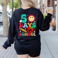 50 Days Of School Teacher Happy 50th Day Of School Kids Women's Sweatshirt Back Print Black