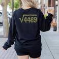 6 7 Army Pattern Meme Square Root 4489 Slang Math Teacher Women's Sweatshirt Back Print Black