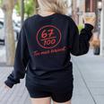 6 7 Brainrot Elementary Teacher Meme 67 Six Seven Women's Sweatshirt Back Print Black 6 7 Brainrot Elementary Teacher Meme 67 Six Seven Women's Sweatshirt Back Print Black