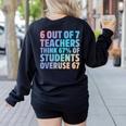 6 Out Of 7 Teachers Think 67 Of Students Overuse 67 Quote Women's Sweatshirt Back Print Black
