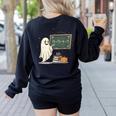 67 Teacher Halloween Ghost Six Seven Meme Math Joke Women's Sweatshirt Back Print Black