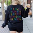 ABC Sign Language Chart Teacher Hand Letter Alphabet ASL Women's Sweatshirt Back Print Black ABC Sign Language Chart Teacher Hand Letter Alphabet ASL Women's Sweatshirt Back Print Black