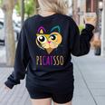 Abstract Cat Art Picatsso Shirt For Art Teachers Women's Sweatshirt Back Print Black Abstract Cat Art Picatsso Shirt For Art Teachers Women's Sweatshirt Back Print Black