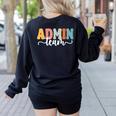 Admin Team Back To School Teachers Students Admin Squad Women's Sweatshirt Back Print Black Admin Team Back To School Teachers Students Admin Squad Women's Sweatshirt Back Print Black