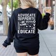 Advocate Support Accept Educate Special Education Teacher Women's Sweatshirt Back Print Black Advocate Support Accept Educate Special Education Teacher Women's Sweatshirt Back Print Black