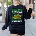 AG Teacher English Is Important But Agriculture Teacher Women's Sweatshirt Back Print Black