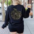 Apple Camoflauge Clothing Camo Student Teacher Cute School Women's Sweatshirt Back Print Black Apple Camoflauge Clothing Camo Student Teacher Cute School Women's Sweatshirt Back Print Black