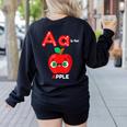 A Is For Apple Pre-K Kindergarten Teacher Student Women's Sweatshirt Back Print Black A Is For Apple Pre-K Kindergarten Teacher Student Women's Sweatshirt Back Print Black