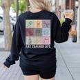 Art Teacher Life Retro Groovy Teaching Future Artists Women's Sweatshirt Back Print Black Art Teacher Life Retro Groovy Teaching Future Artists Women's Sweatshirt Back Print Black