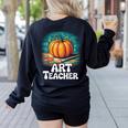 Art Teacher Pumpkin Painting Halloween Costume Women's Sweatshirt Back Print Black