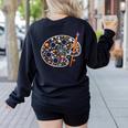 Art Teacher Pumpkin Scary Halloween Costume Men Women Women's Sweatshirt Back Print Black