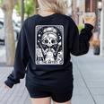 Artist Tarot Card Skeleton Painter Art Teacher Witchy Women's Sweatshirt Back Print Black