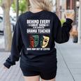 Theatre Teacher Drama Lover Theatre Mask Drama Teacher Women's Sweatshirt Back Print Black Theatre Teacher Drama Lover Theatre Mask Drama Teacher Women's Sweatshirt Back Print Black