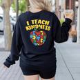 Autism Teacher Shirt I Teach Kindness Apple Puzzle Awareness Women's Sweatshirt Back Print Black
