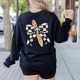 Back To School Hello Fifth Grade Teacher Coquette Pencil Bow Women's Sweatshirt Back Print Black