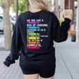 Back To School Teacher We Are Like A Box Of Crayons Women's Sweatshirt Back Print Black