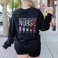 Battery Life Of A Nurse School Teacher Appreciation Women's Sweatshirt Back Print Black Battery Life Of A Nurse School Teacher Appreciation Women's Sweatshirt Back Print Black