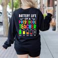 Battery Life Of a Preschool School Teacher School Week Women's Sweatshirt Back Print Black Battery Life Of a Preschool School Teacher School Week Women's Sweatshirt Back Print Black