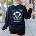 Batty About Books Lover Teacher Librarian Bookish Halloween For Men Women Kids Women's Sweatshirt Back Print Black