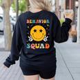 Behavior Squad Specialist Analyst Behavior Teacher Retro Women's Sweatshirt Back Print Black