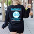 Biology Facts Science Teacher Student Biologist Women's Sweatshirt Back Print Black Biology Facts Science Teacher Student Biologist Women's Sweatshirt Back Print Black