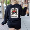 Bleached Teacher Para Life Paraprofessional Cute Messy Bun For Men Women Girls Kids Women's Sweatshirt Back Print Black
