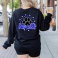 Blue Bobcats School Spirit Coquette Bow Mascot Teacher Women's Sweatshirt Back Print Black Blue Bobcats School Spirit Coquette Bow Mascot Teacher Women's Sweatshirt Back Print Black