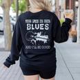 Blues Music Band Lover Vintage Guitar Teacher Blues Women's Sweatshirt Back Print Black