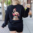 Book Lover Cute Flamingo Reading Teacher Librarian Women Women's Sweatshirt Back Print Black