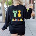 Braille Teacher Of The Visually Impaired Groovy VI Teacher Women's Sweatshirt Back Print Black Braille Teacher Of The Visually Impaired Groovy VI Teacher Women's Sweatshirt Back Print Black