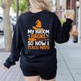 My Broom Broke So Now I Teach Math Teacher Halloween Women's Sweatshirt Back Print Black My Broom Broke So Now I Teach Math Teacher Halloween Women's Sweatshirt Back Print Black